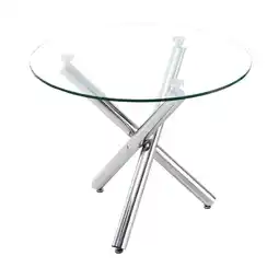 Tesco Living and Home Round Tempered Glass Round Dining Table offer