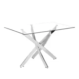 Tesco Living and Home Modern Tempered Glass Dining Table offer