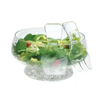 Tesco Plastic Iced Salad Bowl with Servers offer