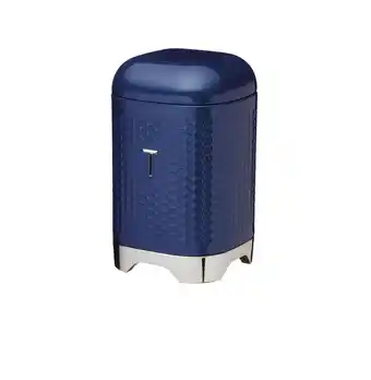 Tesco Lovello Retro Tea Canister with Geometric Textured Finish - Midnight Navy offer