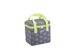 Tesco KitchenCraft Lunch Grey Spotty 5 Litre Cool Bag with Lime Handles offer