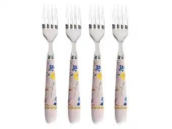 Tesco Maxwell & Williams Tea's & C's Contessa Set of 4 Cake Forks Rose offer