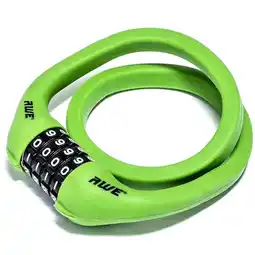 Tesco AWE Green Shape Memory 900mm x 12mm Silicone Combination Bike Lock offer