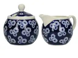 Tesco London Pottery Sugar and Creamer Set Small Daisies offer