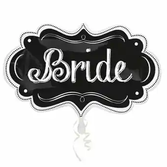 Tesco Bride Chalkboard Helium Foil Shaped Balloon 68cm / 27 in offer