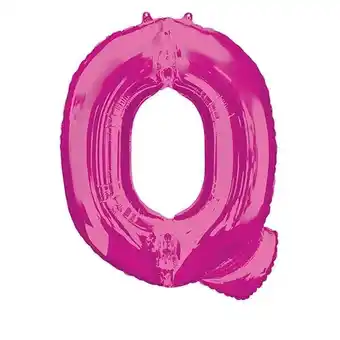 Tesco Pink Letter Q Air Fill Foil Balloon 40cm / 16 in offer