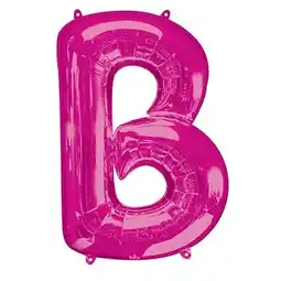 Tesco Pink Letter B Air Fill Foil Balloon 40cm / 16 in offer