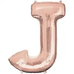 Tesco Rose Gold Letter J Air Fill Foil Balloon 40cm / 16 in offer