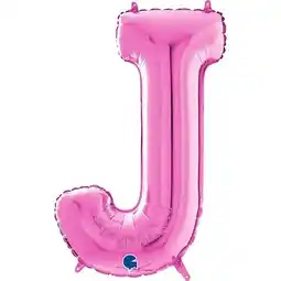 Tesco Hot Pink Letter J Helium Foil Giant Balloon 66cm / 26 in offer