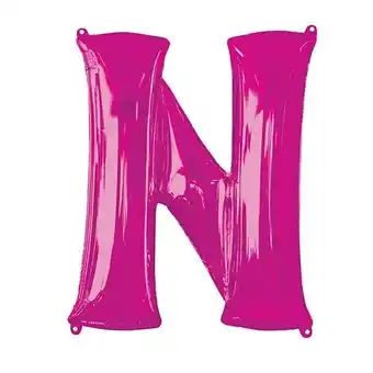 Tesco Pink Letter N Air Fill Foil Balloon 40cm / 16 in offer