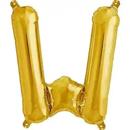 Tesco Letter W Gold Air Fill Foil Balloon 40cm / 16 in offer