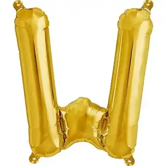 Tesco Letter W Gold Air Fill Foil Balloon 40cm / 16 in offer