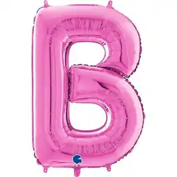 Tesco Hot Pink Letter B Helium Foil Giant Balloon 66cm / 26 in offer