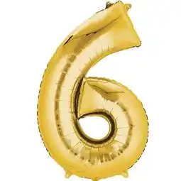 Tesco Gold Number 6 Air Fill Foil Balloon 40cm / 16 in offer