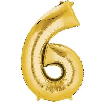 Tesco Gold Number 6 Air Fill Foil Balloon 40cm / 16 in offer