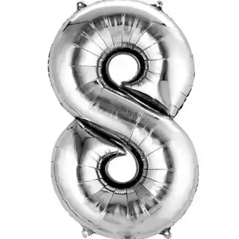 Tesco Silver Number 8 Air Fill Foil Balloon 40cm / 16 in offer