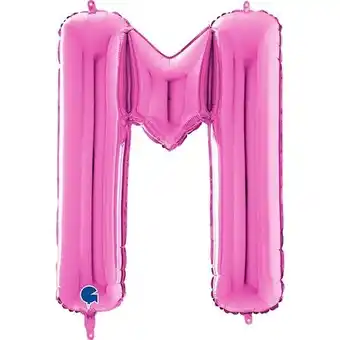 Tesco Hot Pink Letter M Helium Foil Giant Balloon 66cm / 26 in offer