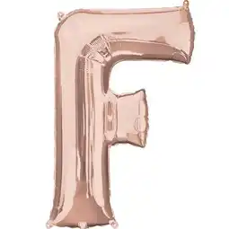 Tesco Rose Gold Letter F Air Fill Foil Balloon 40cm / 16 in offer