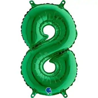 Tesco Number 8 Green Air Fill Foil Balloon 35cm / 14 in offer