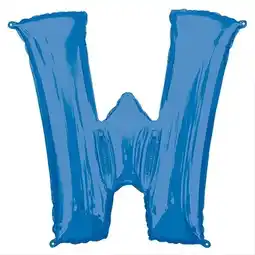 Tesco Blue Letter W Air Fill Foil Balloon 40cm / 16 in offer