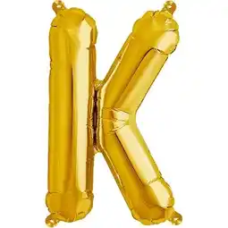 Tesco Letter K Gold Air Fill Foil Balloon 40cm / 16 in offer