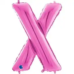 Tesco Hot Pink Letter X Helium Foil Giant Balloon 66cm / 26 in offer