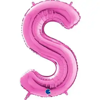 Tesco Hot Pink Letter S Helium Foil Giant Balloon 66cm / 26 in offer