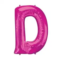 Tesco Pink Letter D Air Fill Foil Balloon 40cm / 16 in offer