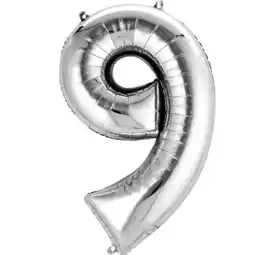 Tesco Silver Number 9 Air Fill Foil Balloon 40cm / 16 in offer