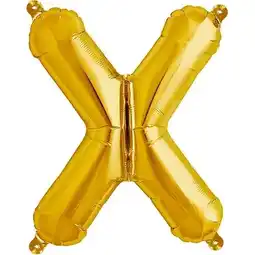 Tesco Letter X Gold Air Fill Foil Balloon 40cm / 16 in offer