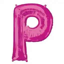 Tesco Pink Letter P Air Fill Foil Balloon 40cm / 16 in offer