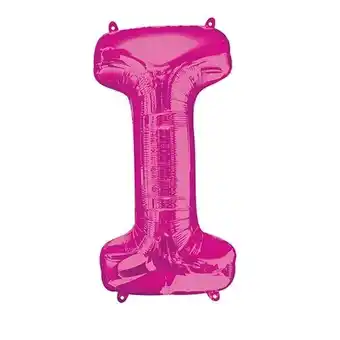 Tesco Pink Letter I Air Fill Foil Balloon 40cm / 16 in offer