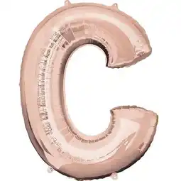 Tesco Rose Gold Letter C Air Fill Foil Balloon 40cm / 16 in offer