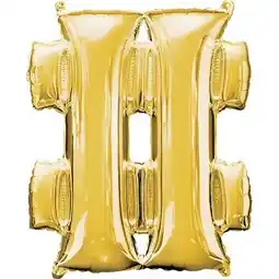 Tesco Gold Hashtag Symbol Air Fill Foil Balloon 40cm / 16 in offer