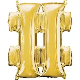 Tesco Gold Hashtag Symbol Air Fill Foil Balloon 40cm / 16 in offer