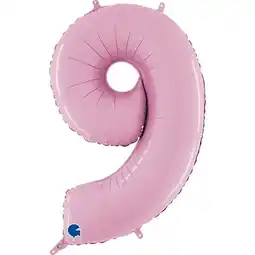 Tesco Pastel Pink Number 9 Helium Foil Giant Balloon 66cm / 26 in offer