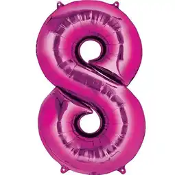 Tesco Pink Number 8 Air Fill Foil Balloon 40cm / 16 in offer