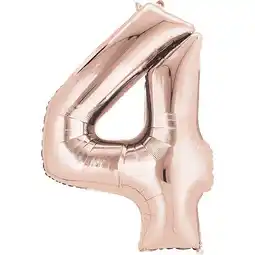 Tesco Rose Gold Number 4 Air Fill Foil Balloon 40cm / 16 in offer