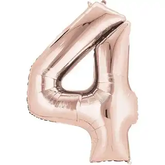 Tesco Rose Gold Number 4 Air Fill Foil Balloon 40cm / 16 in offer