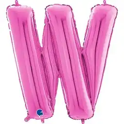 Tesco Hot Pink Letter W Helium Foil Giant Balloon 66cm / 26 in offer