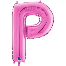 Tesco Hot Pink Letter P Helium Foil Giant Balloon 66cm / 26 in offer