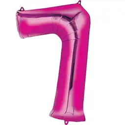 Tesco Pink Number 7 Air Fill Foil Balloon 40cm / 16 in offer