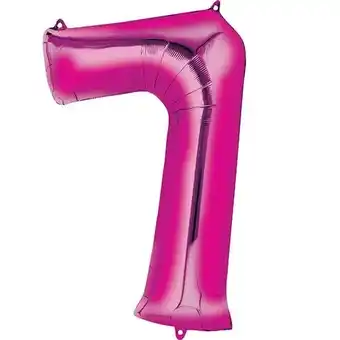 Tesco Pink Number 7 Air Fill Foil Balloon 40cm / 16 in offer