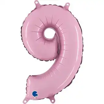 Tesco Number 9 Pastel Pink Air Fill Foil Balloon 35cm / 14 in offer