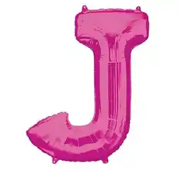 Tesco Pink Letter J Air Fill Foil Balloon 40cm / 16 in offer