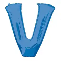 Tesco Blue Letter V Air Fill Foil Balloon 40cm / 16 in offer