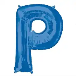 Tesco Blue Letter P Air Fill Foil Balloon 40cm / 16 in offer