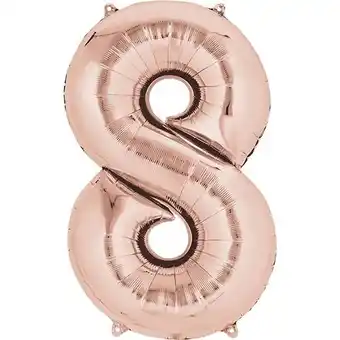 Tesco Rose Gold Number 8 Air Fill Foil Balloon 40cm / 16 in offer