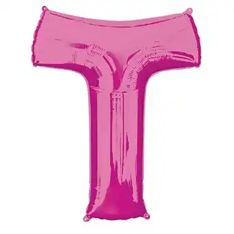 Tesco Pink Letter T Air Fill Foil Balloon 40cm / 16 in offer