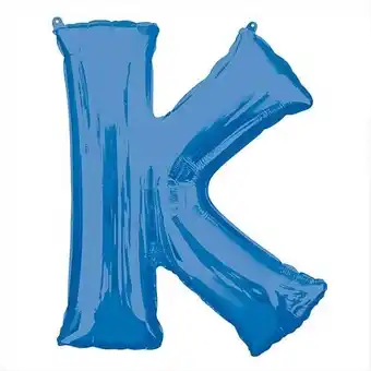 Tesco Blue Letter K Air Fill Foil Balloon 40cm / 16 in offer